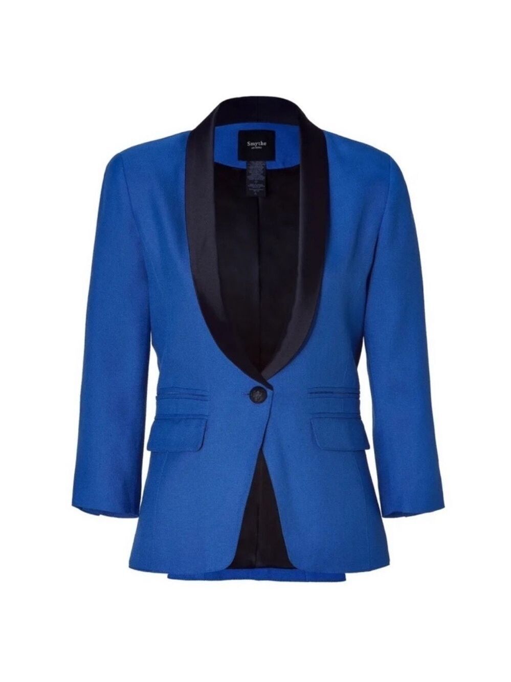 Smythe Shawl One Button Blazer in Blue Sz 4